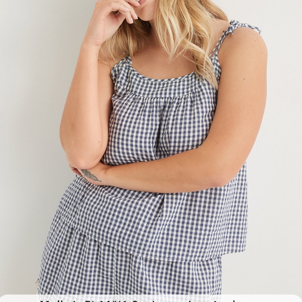 Aerie Pajamas (Seersucker Cami & Boxer Shorts)